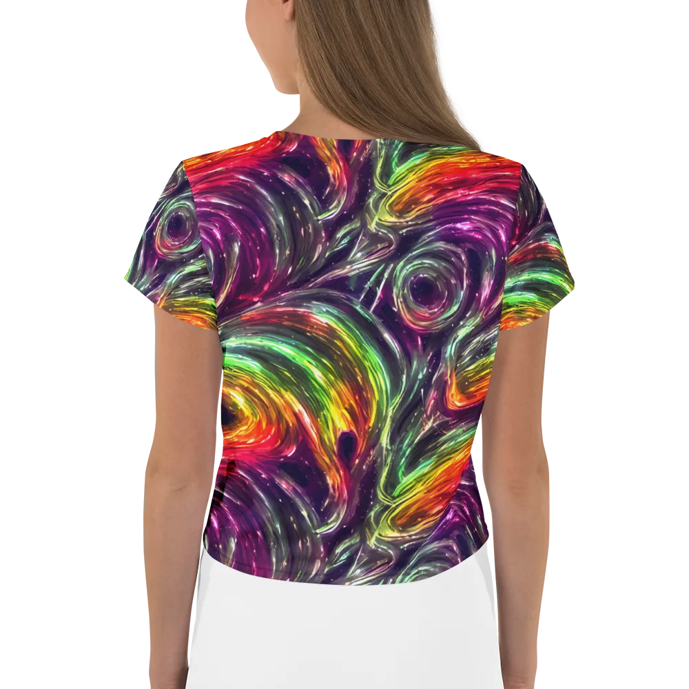 Aurora Cyclone on Crop Tee — Back