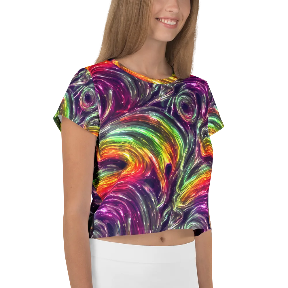 Aurora Cyclone on Crop Tee — Right
