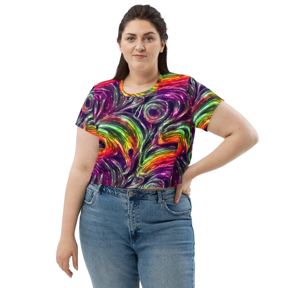 Aurora Cyclone on Crop Tee — Front