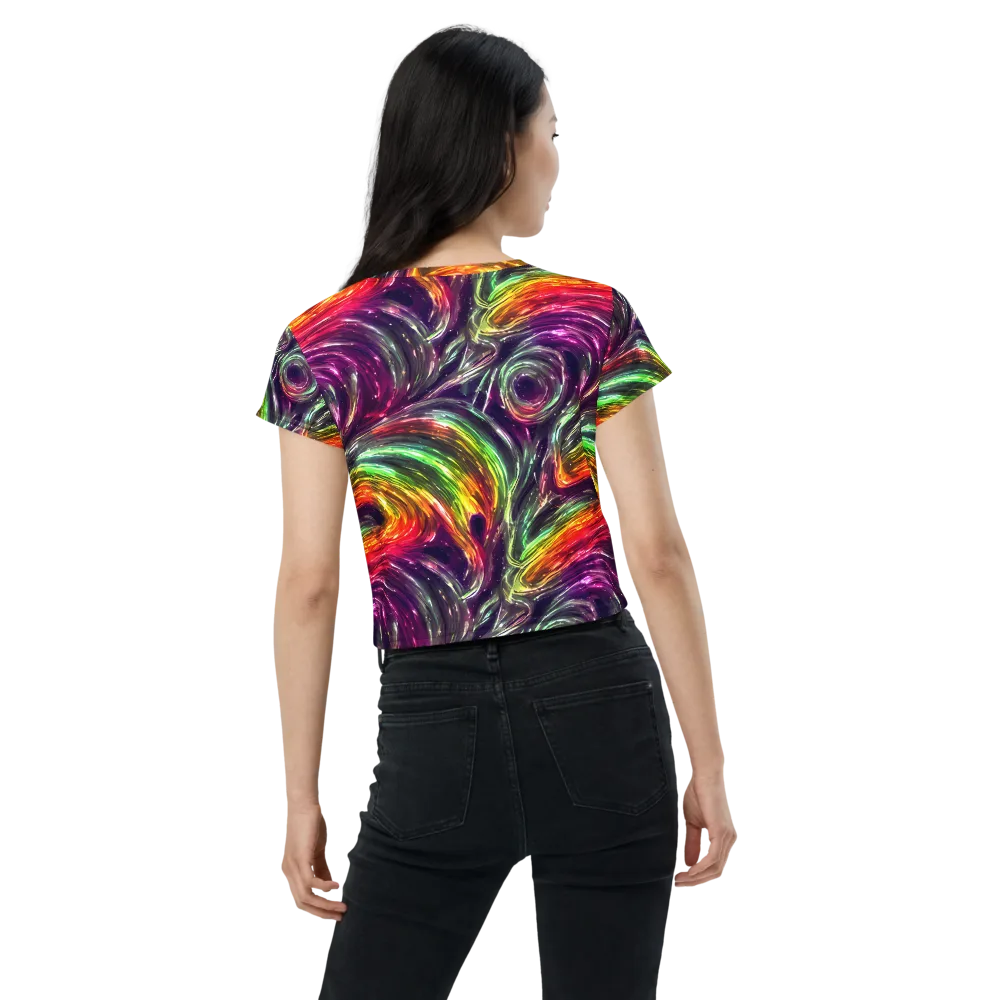 Aurora Cyclone on Crop Tee — Back