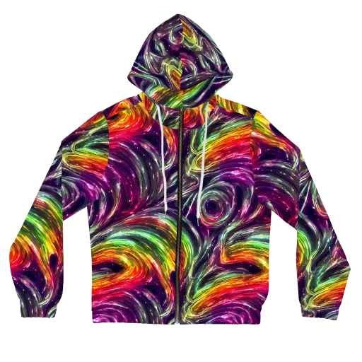 Aurora Cyclone on a Women's Full-Zip Hoodie