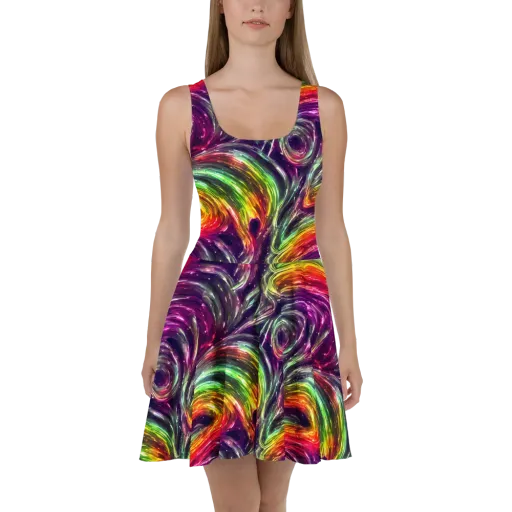 Aurora Cyclone on a Skater Dress