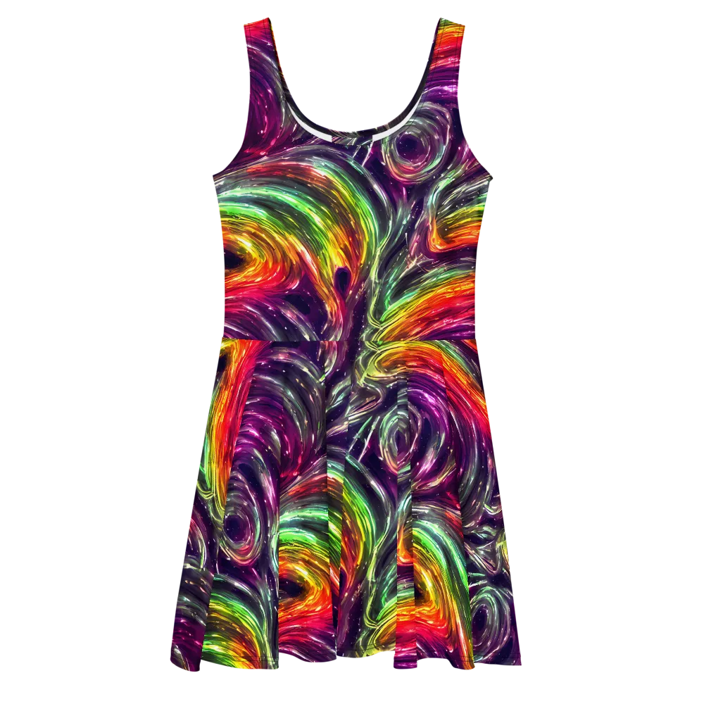 Aurora Cyclone on Skater Dress — Front