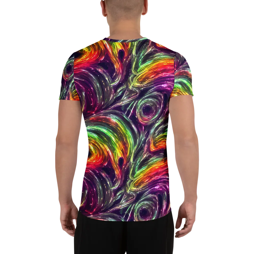 Aurora Cyclone on Men's Athletic T-Shirt — Back