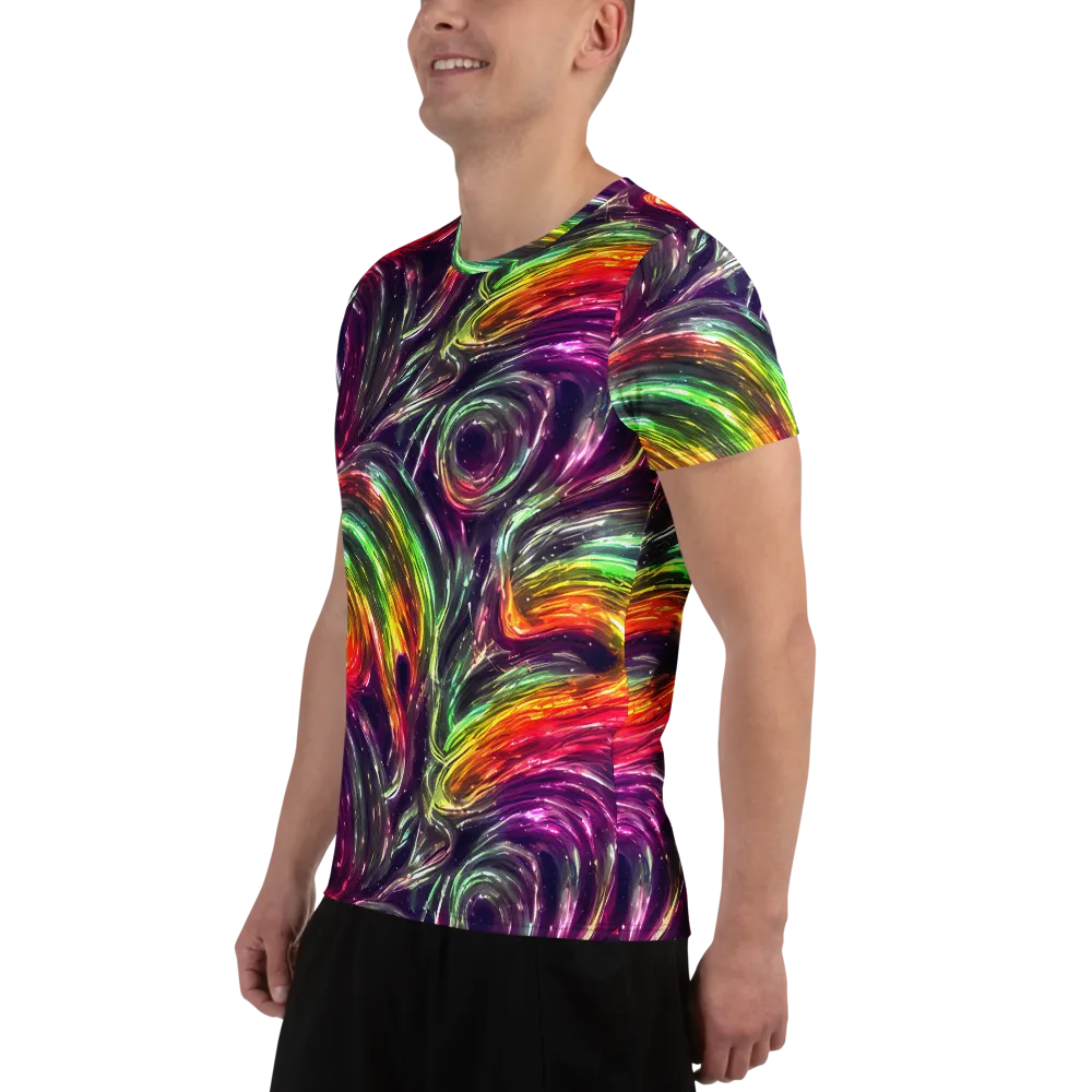 Aurora Cyclone on Men's Athletic T-Shirt — Left