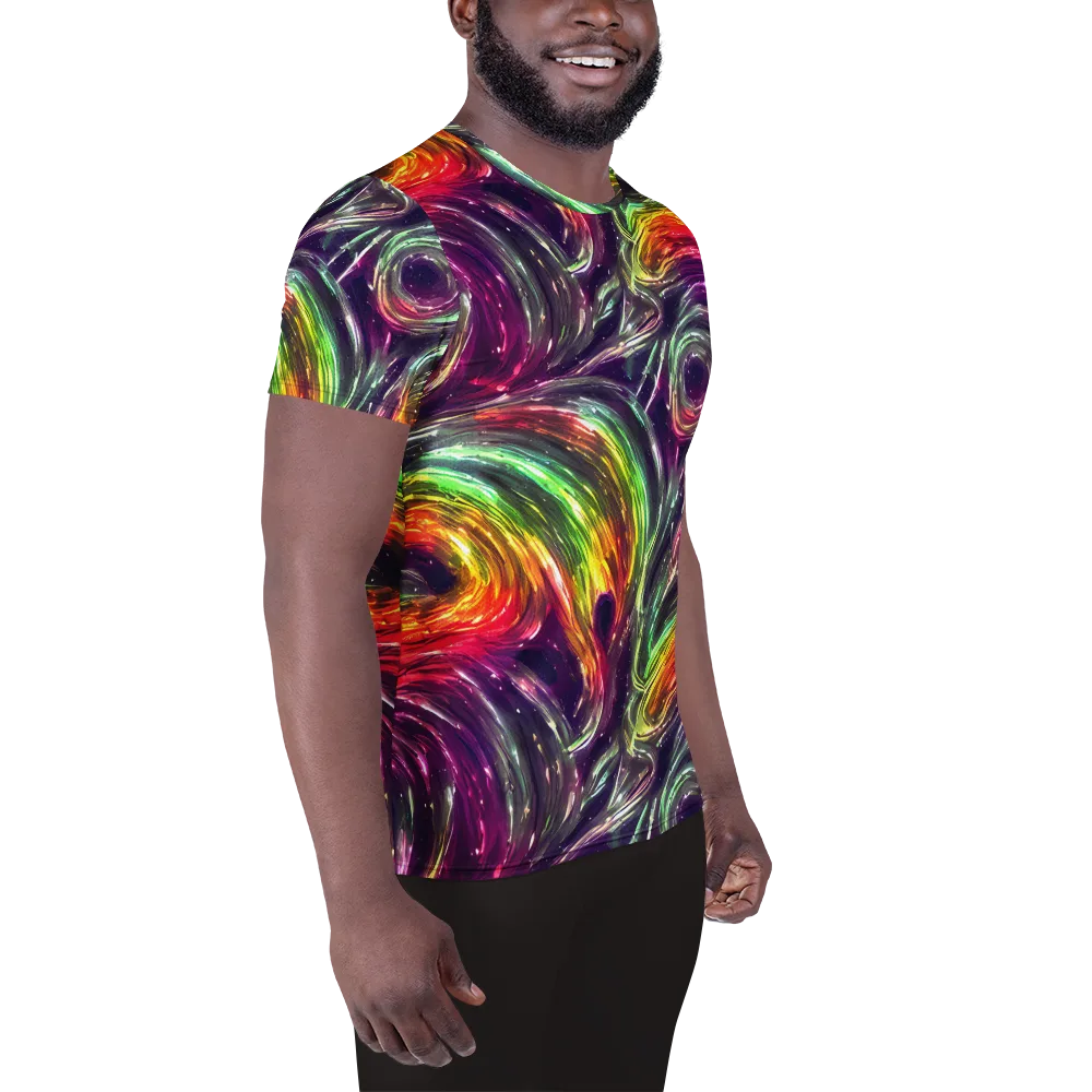 Aurora Cyclone on Men's Athletic T-Shirt — Right