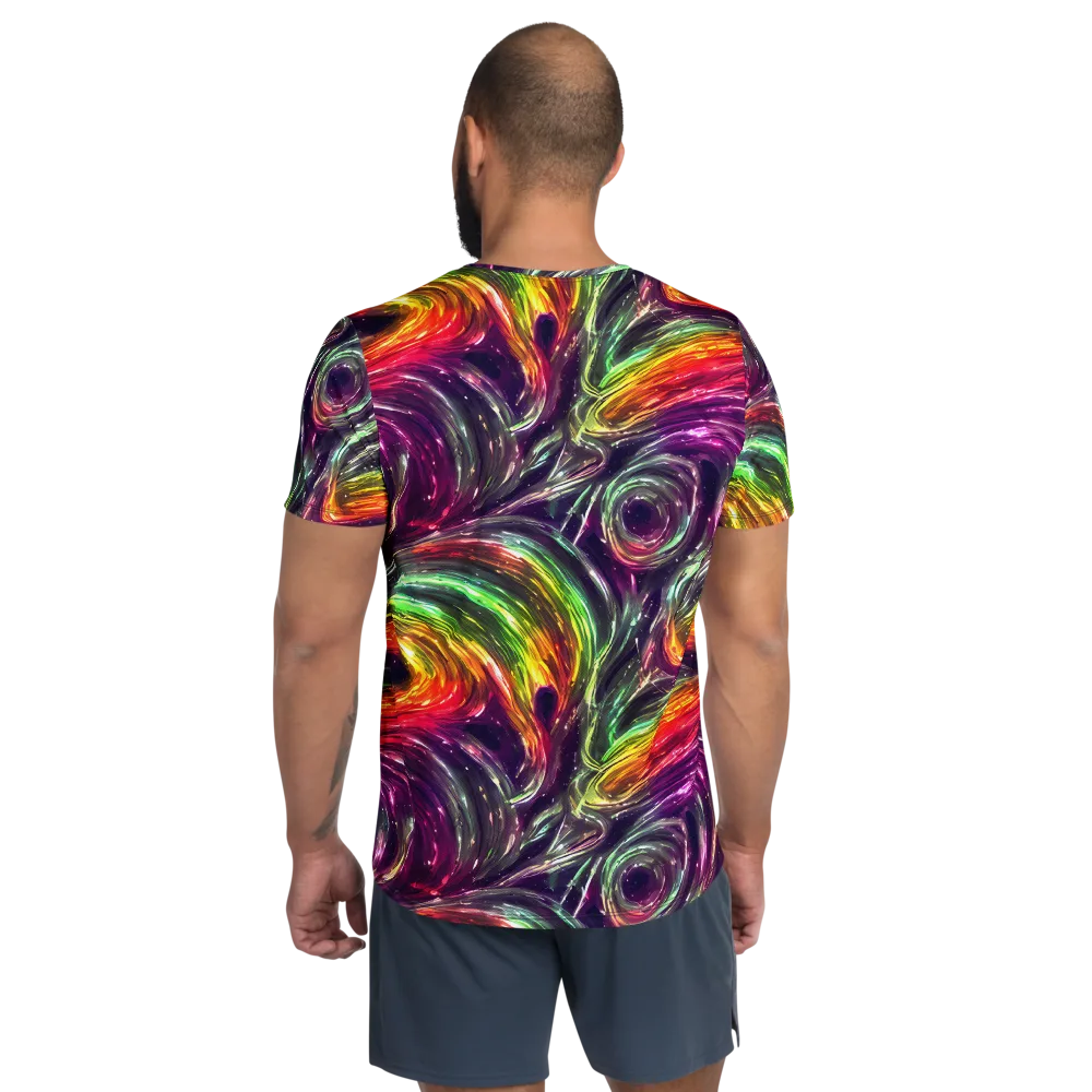 Aurora Cyclone on Men's Athletic T-Shirt — Back