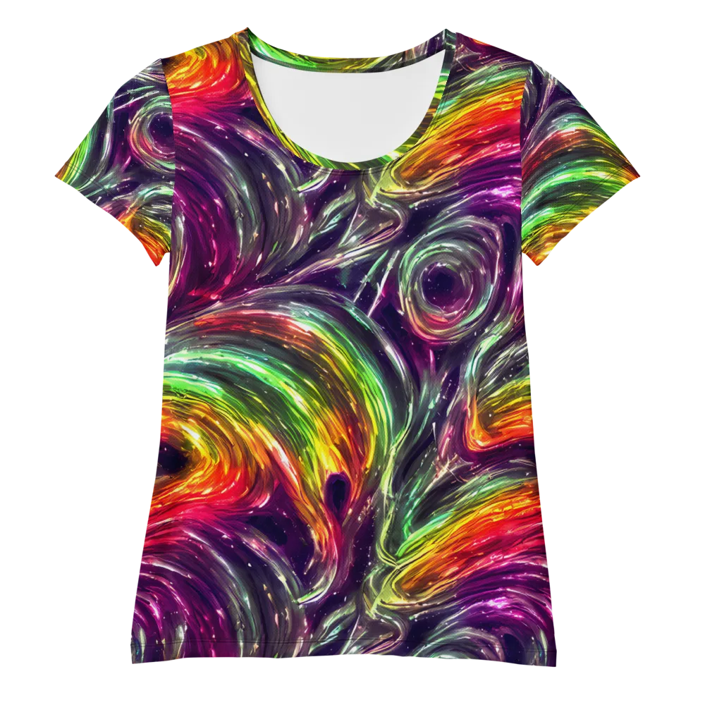 Aurora Cyclone on Women's Athletic T-Shirt — Front