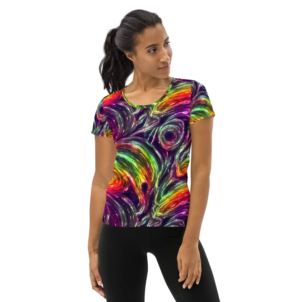 Aurora Cyclone on Women's Athletic T-Shirt — Front