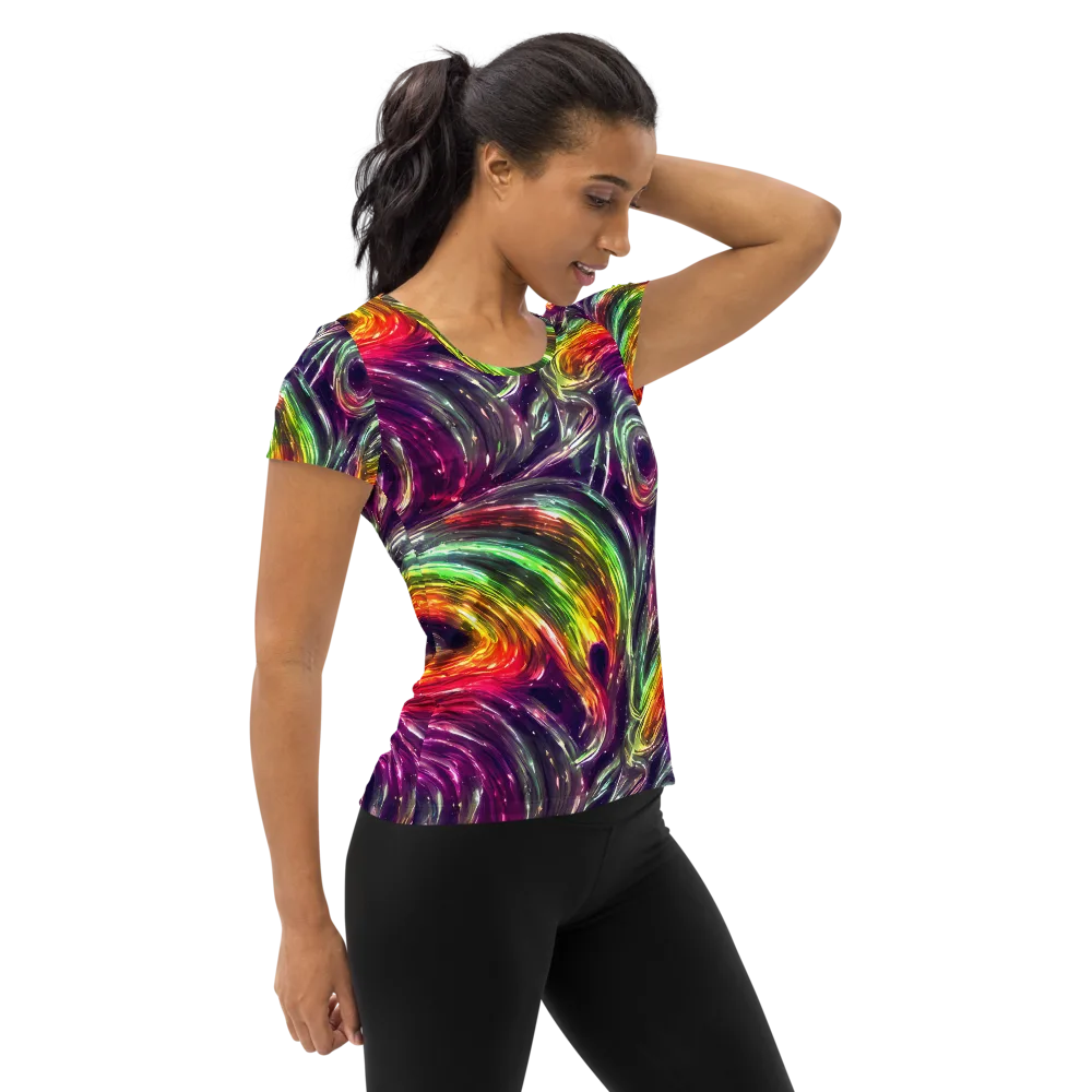 Aurora Cyclone on Women's Athletic T-Shirt — Right