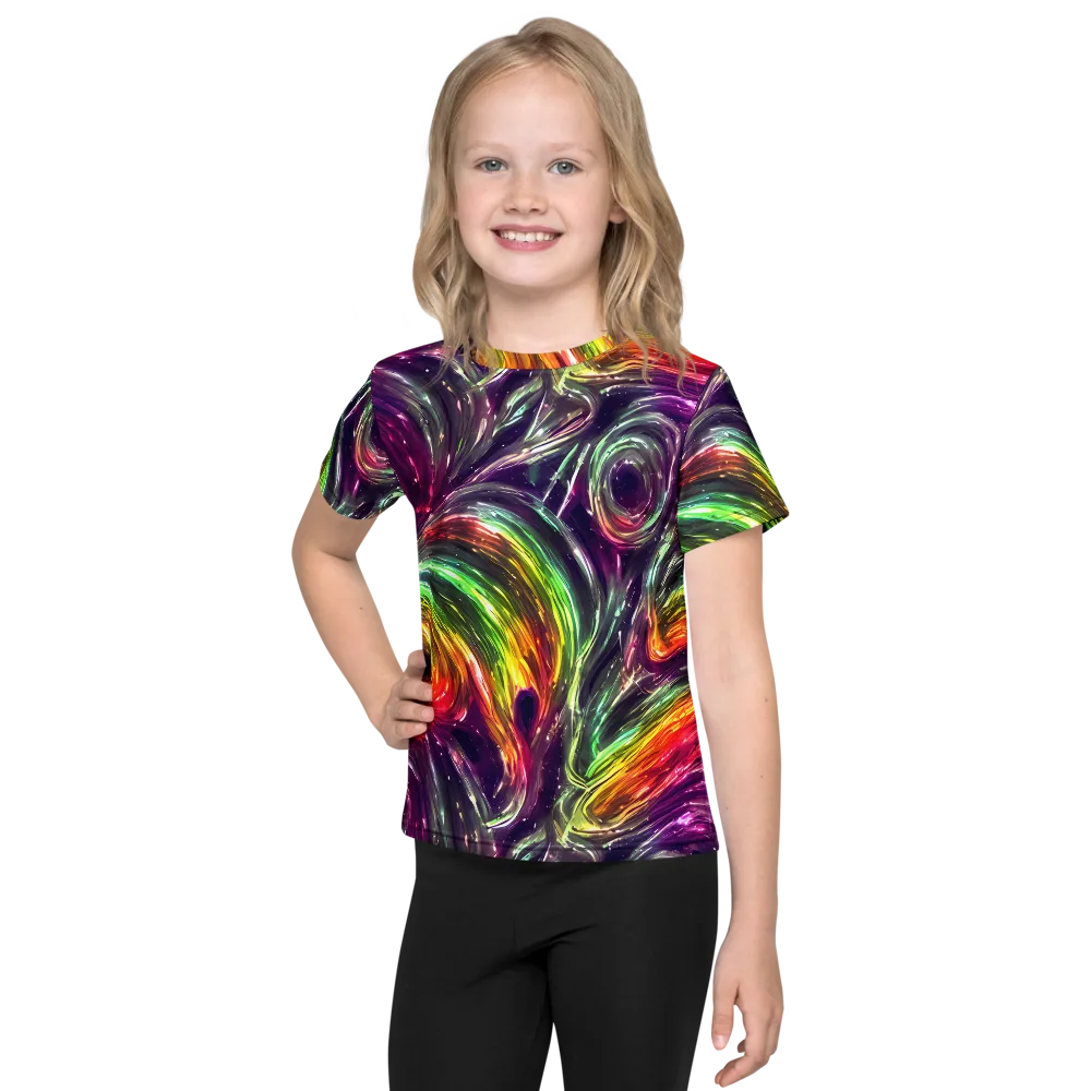 Aurora Cyclone on Kids Crew Neck T-Shirt — Front