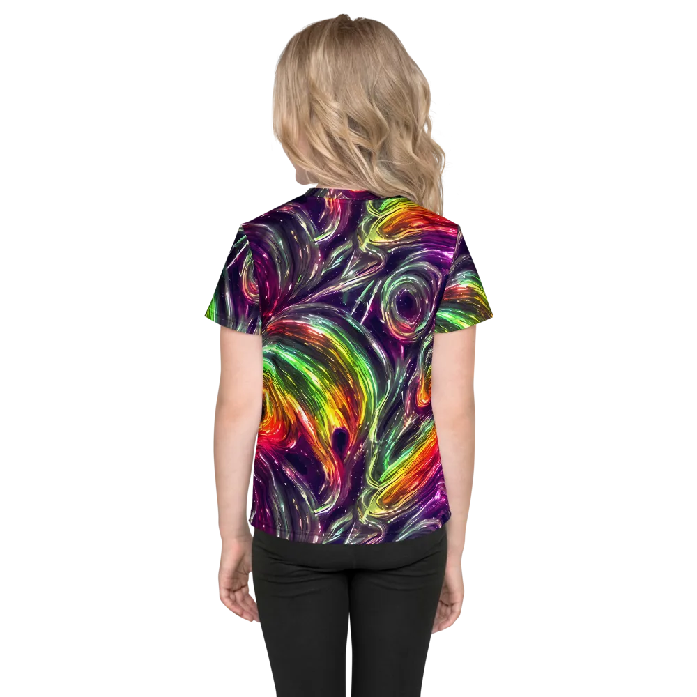 Aurora Cyclone on Kids Crew Neck T-Shirt — Back