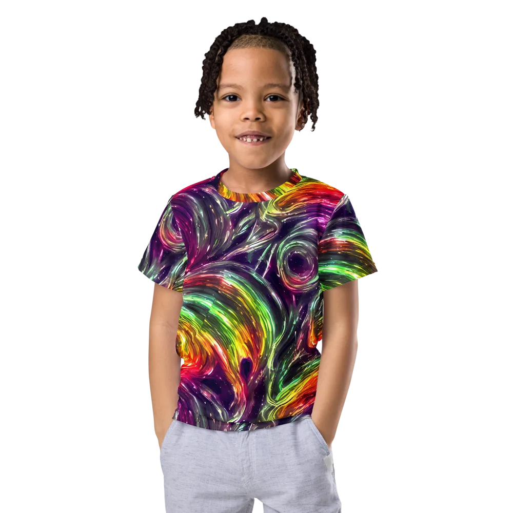Aurora Cyclone on Kids Crew Neck T-Shirt — Front