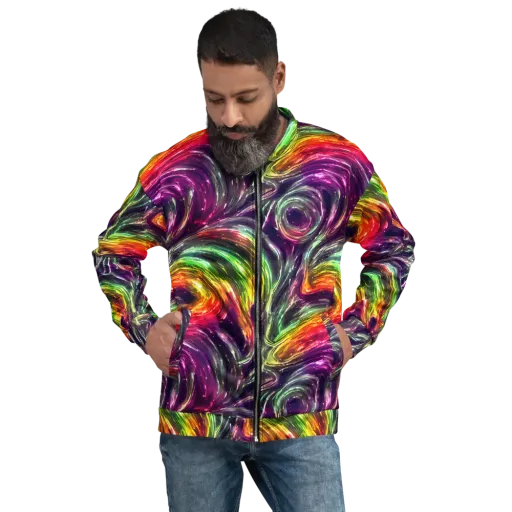 Aurora Cyclone on a Bomber Jacket