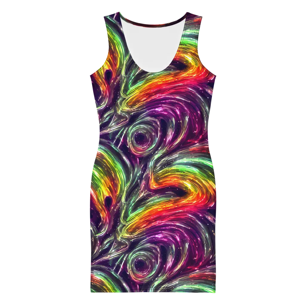 Aurora Cyclone on Bodycon Dress — Front