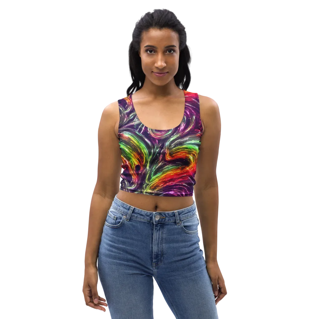 Aurora Cyclone on Crop Top — Front
