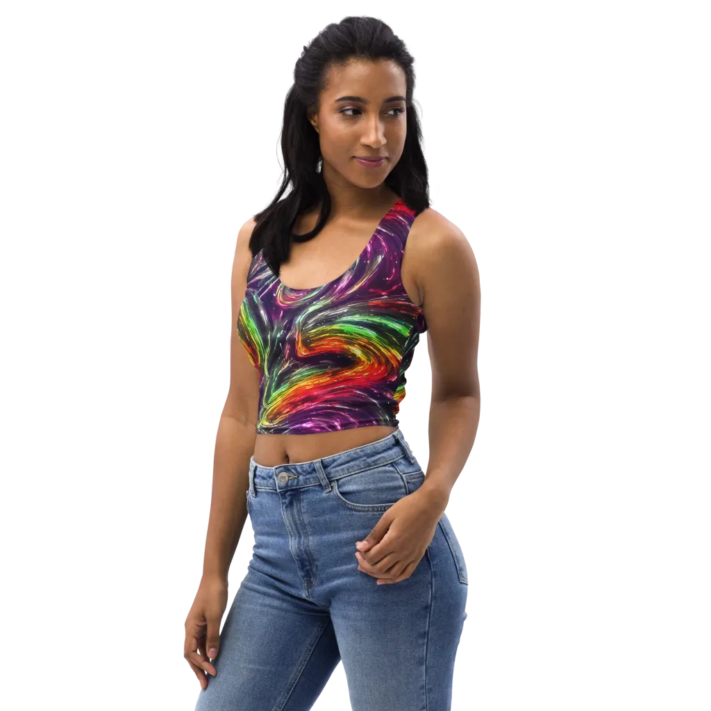 Aurora Cyclone on Crop Top — Left Front