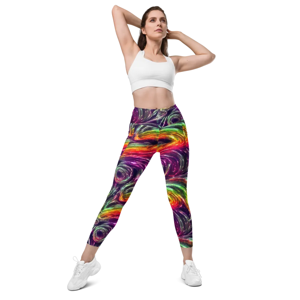 Aurora Cyclone on Leggings with Pockets — Front