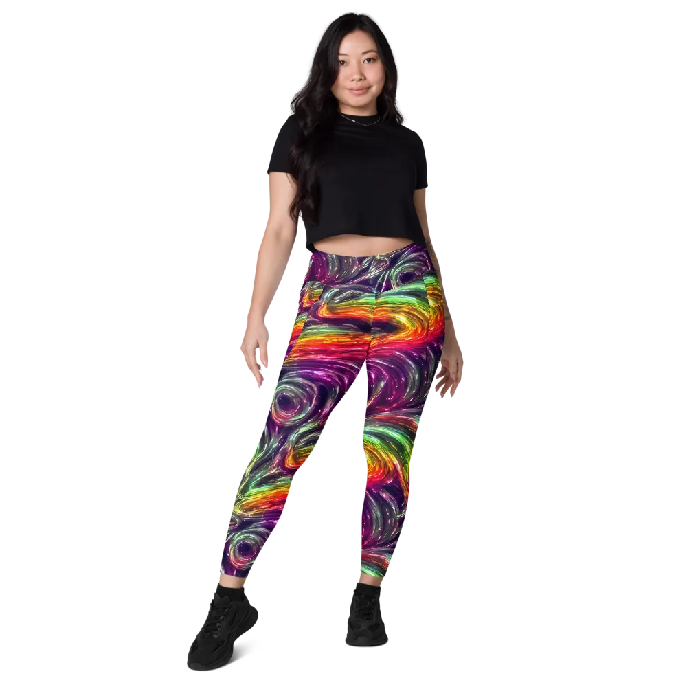 Aurora Cyclone on Leggings with Pockets — Front
