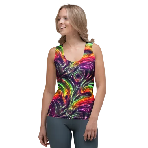 Aurora Cyclone on a Women's Tank Top
