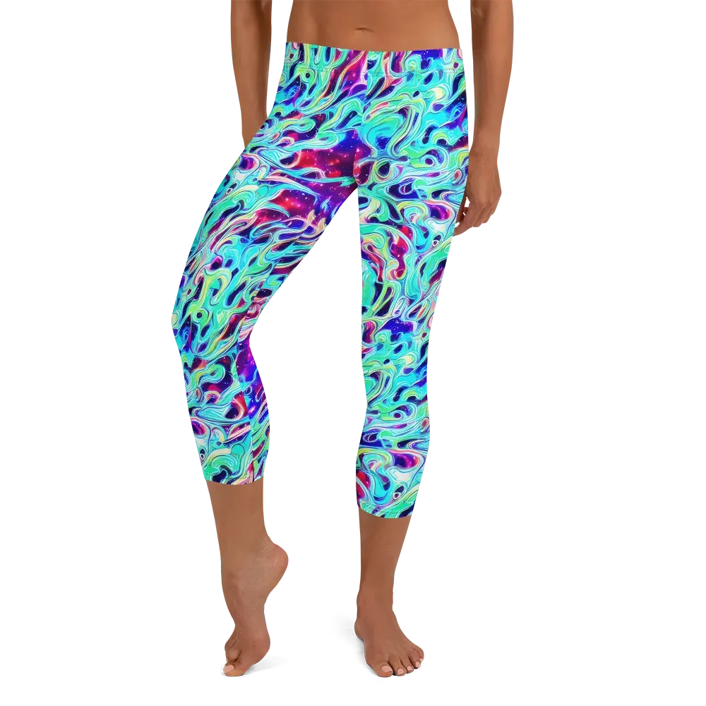 Quantum Ripple on Capri Leggings — Front