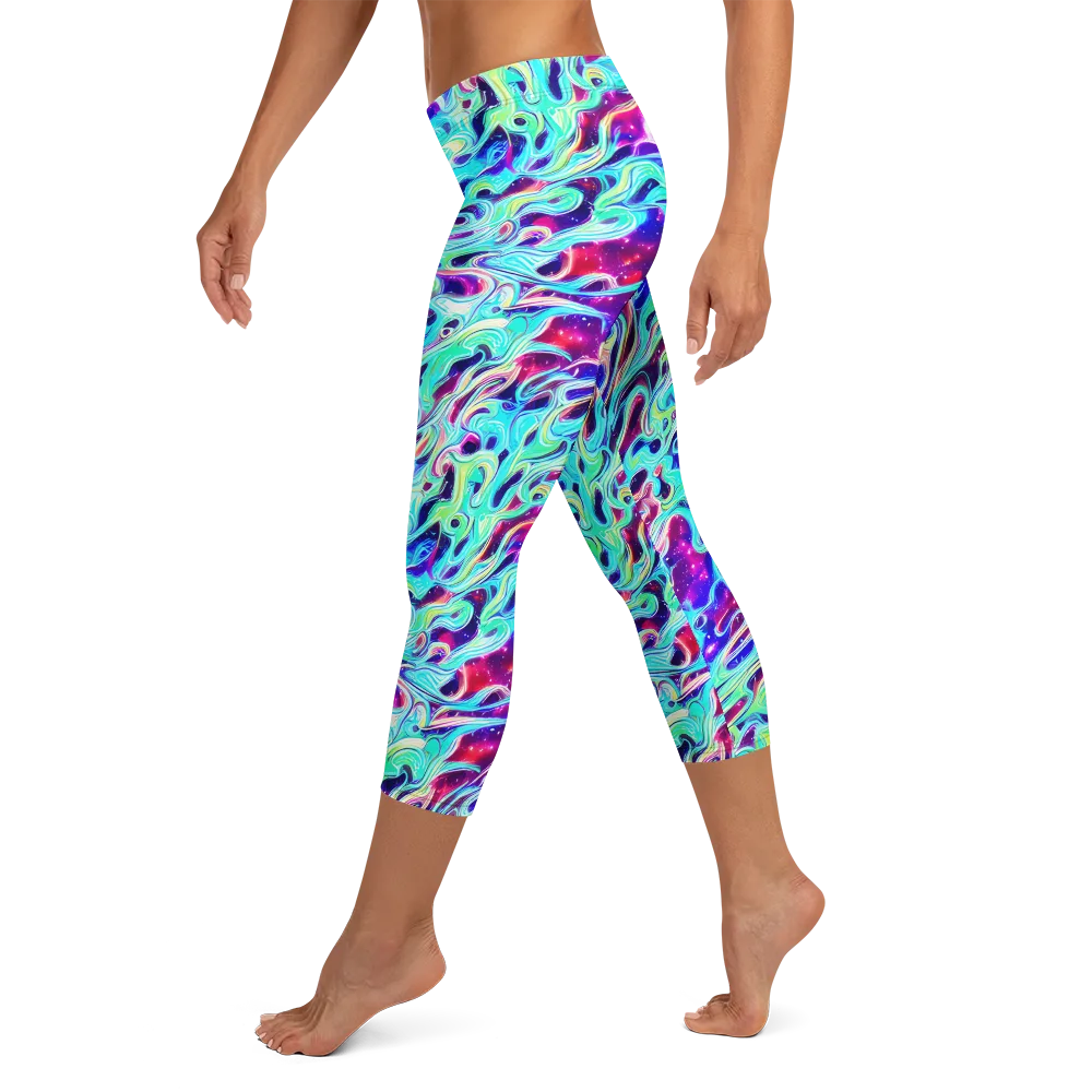 Quantum Ripple on Capri Leggings — Left