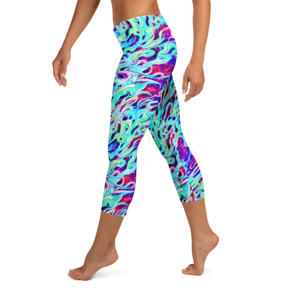 Quantum Ripple on Capri Leggings — Left