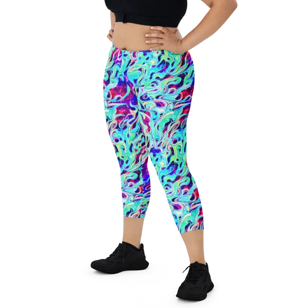 Quantum Ripple on Capri Leggings — Front