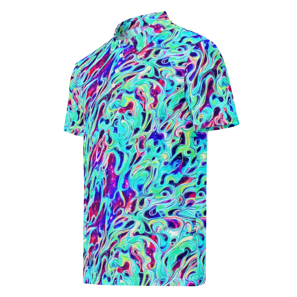 Quantum Ripple on Men's Slim Fit Polo Shirt — Left Front