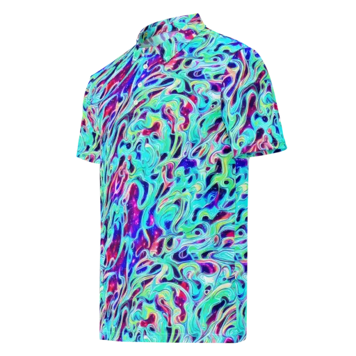 Quantum Ripple on a Men's Slim Fit Polo Shirt
