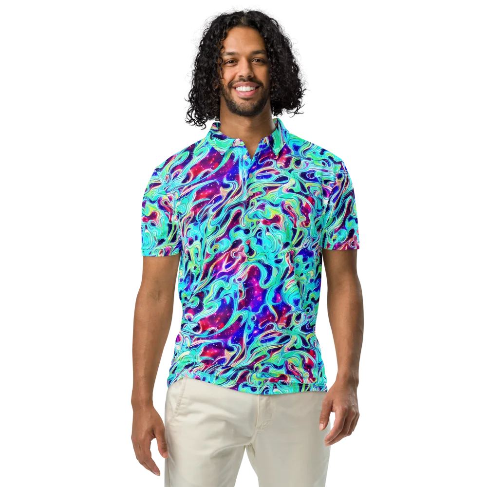 Quantum Ripple on Men's Slim Fit Polo Shirt — Front