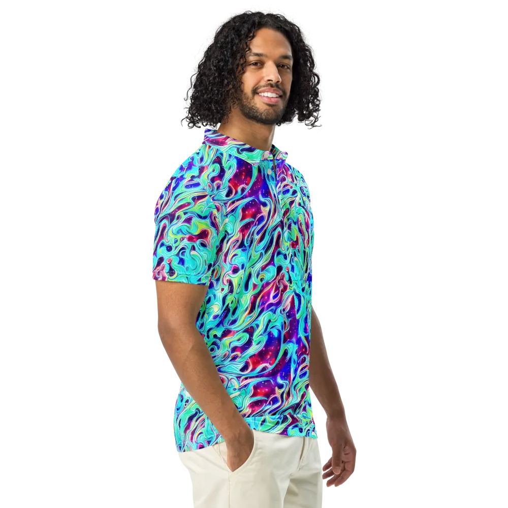 Quantum Ripple on Men's Slim Fit Polo Shirt — Right Front