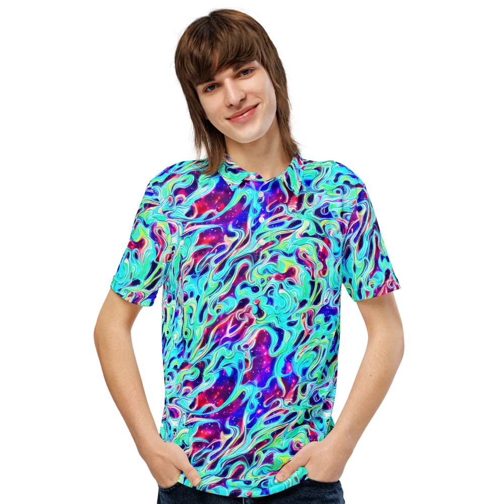 Quantum Ripple on Men's Slim Fit Polo Shirt — Front