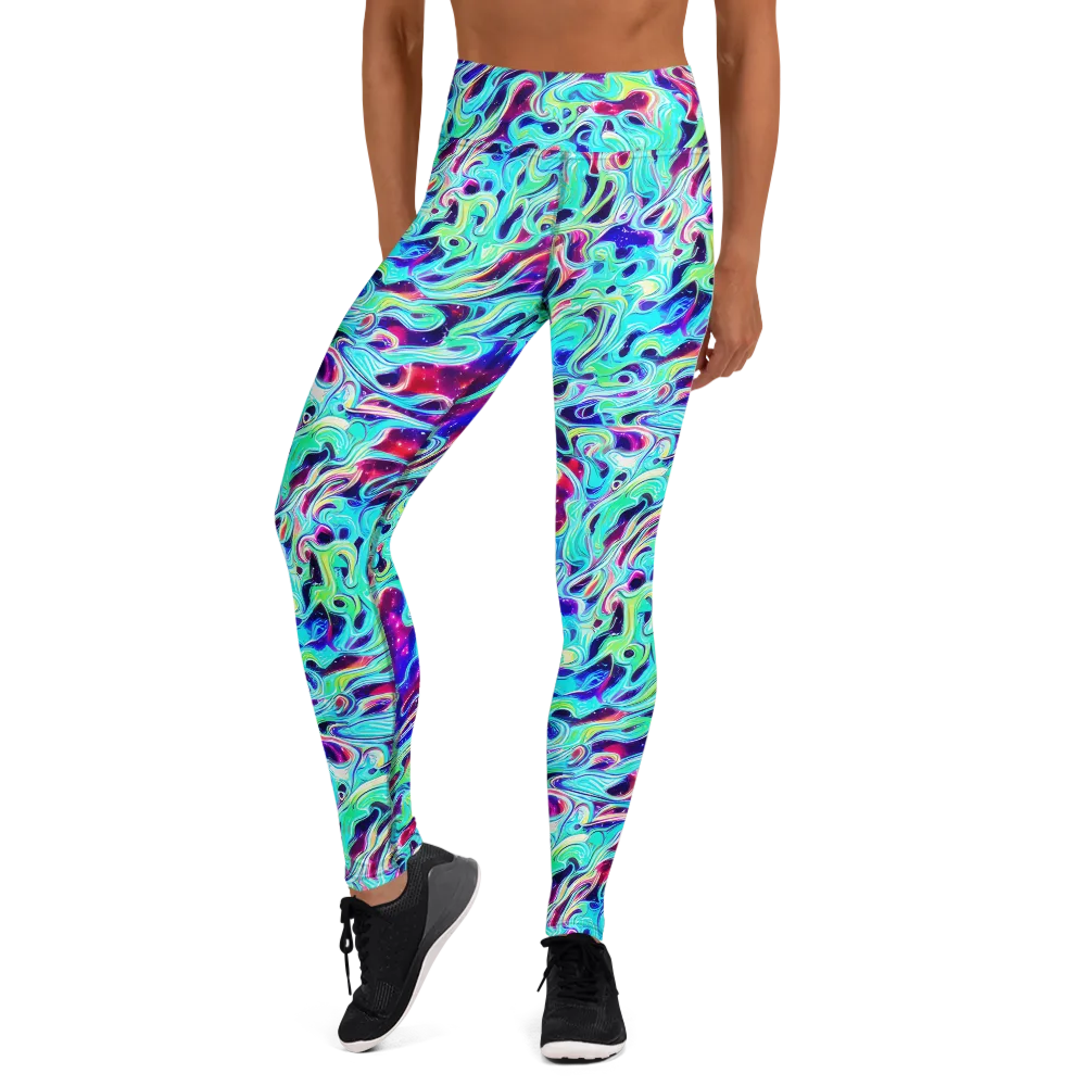 Quantum Ripple on Yoga Leggings — Front