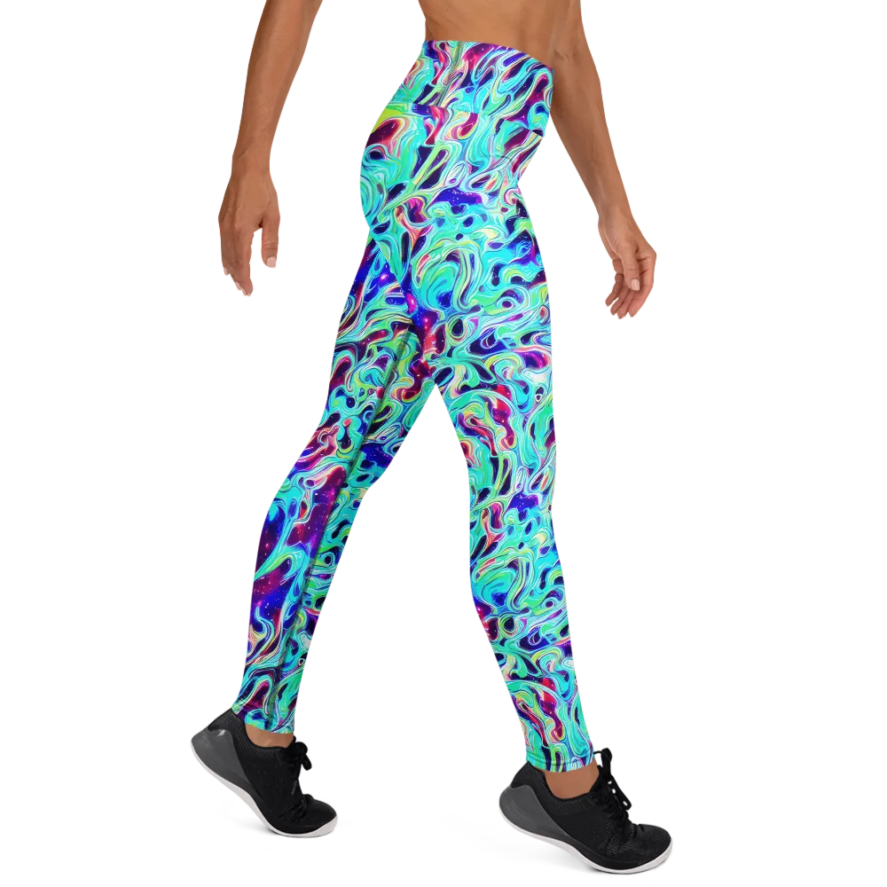 Quantum Ripple on Yoga Leggings — Right