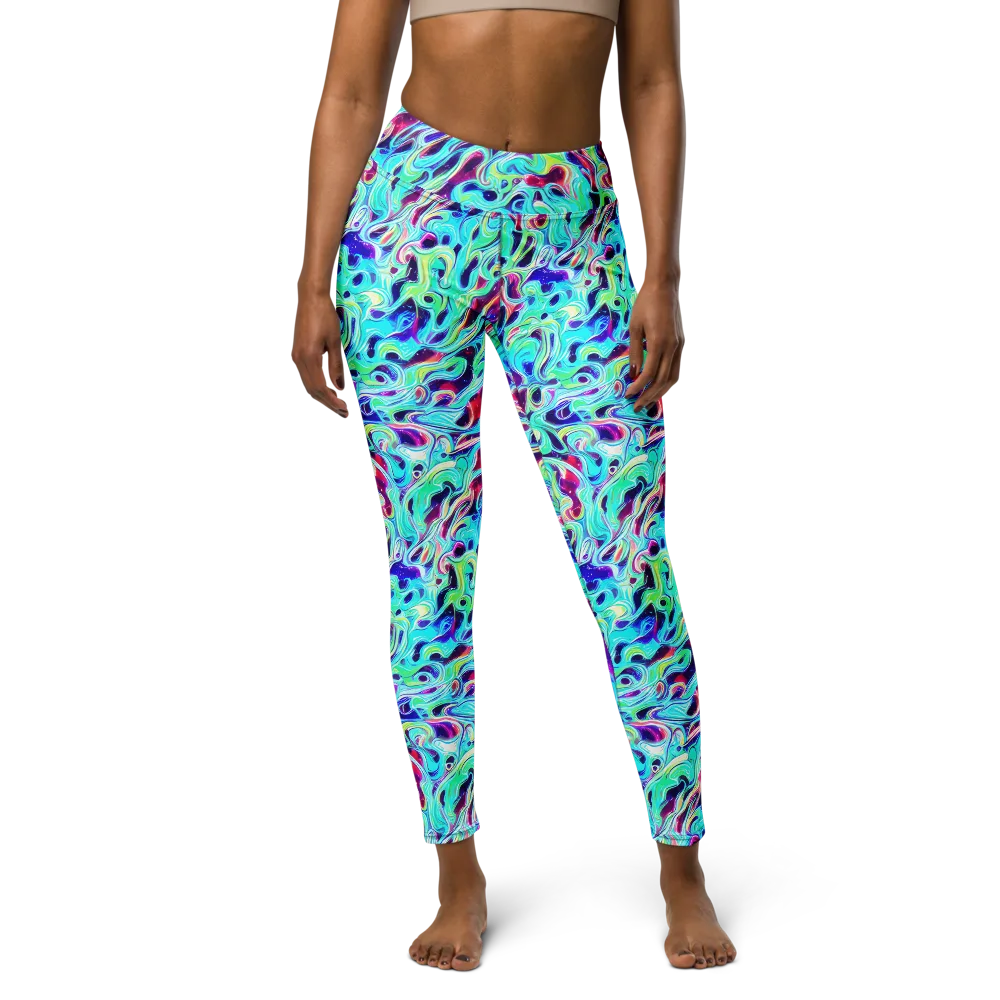 Quantum Ripple on Yoga Leggings — Front