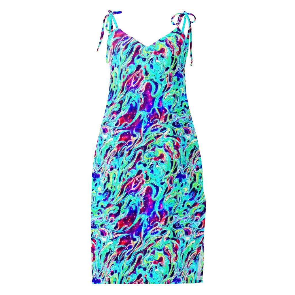 Quantum Ripple on Slip Dress — Front