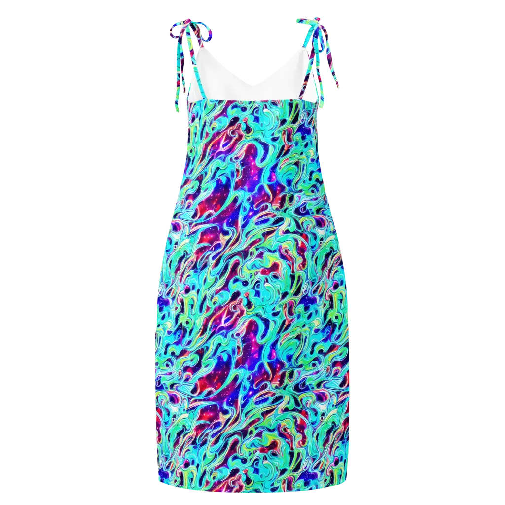Quantum Ripple on Slip Dress — Back