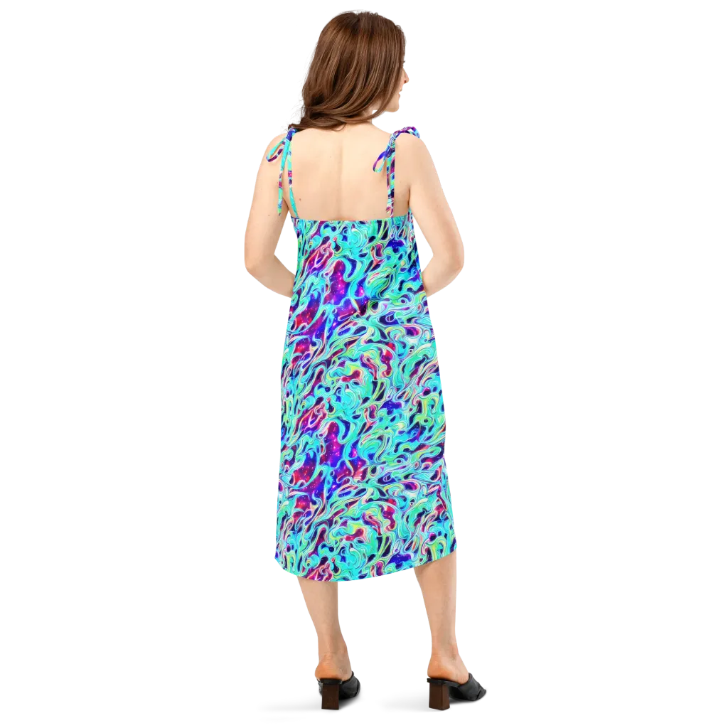 Quantum Ripple on Slip Dress — Back