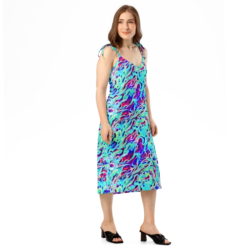 Quantum Ripple on Slip Dress — Right Front
