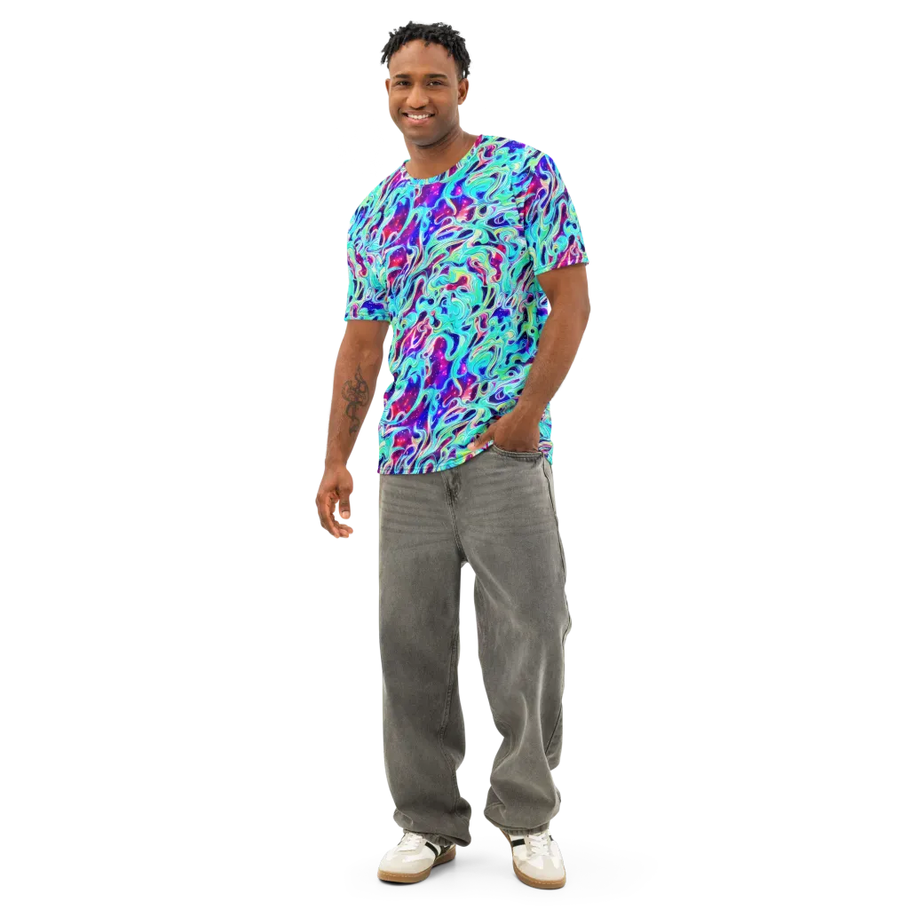 Quantum Ripple on Men's Cotton Crew Neck T-Shirt — Front