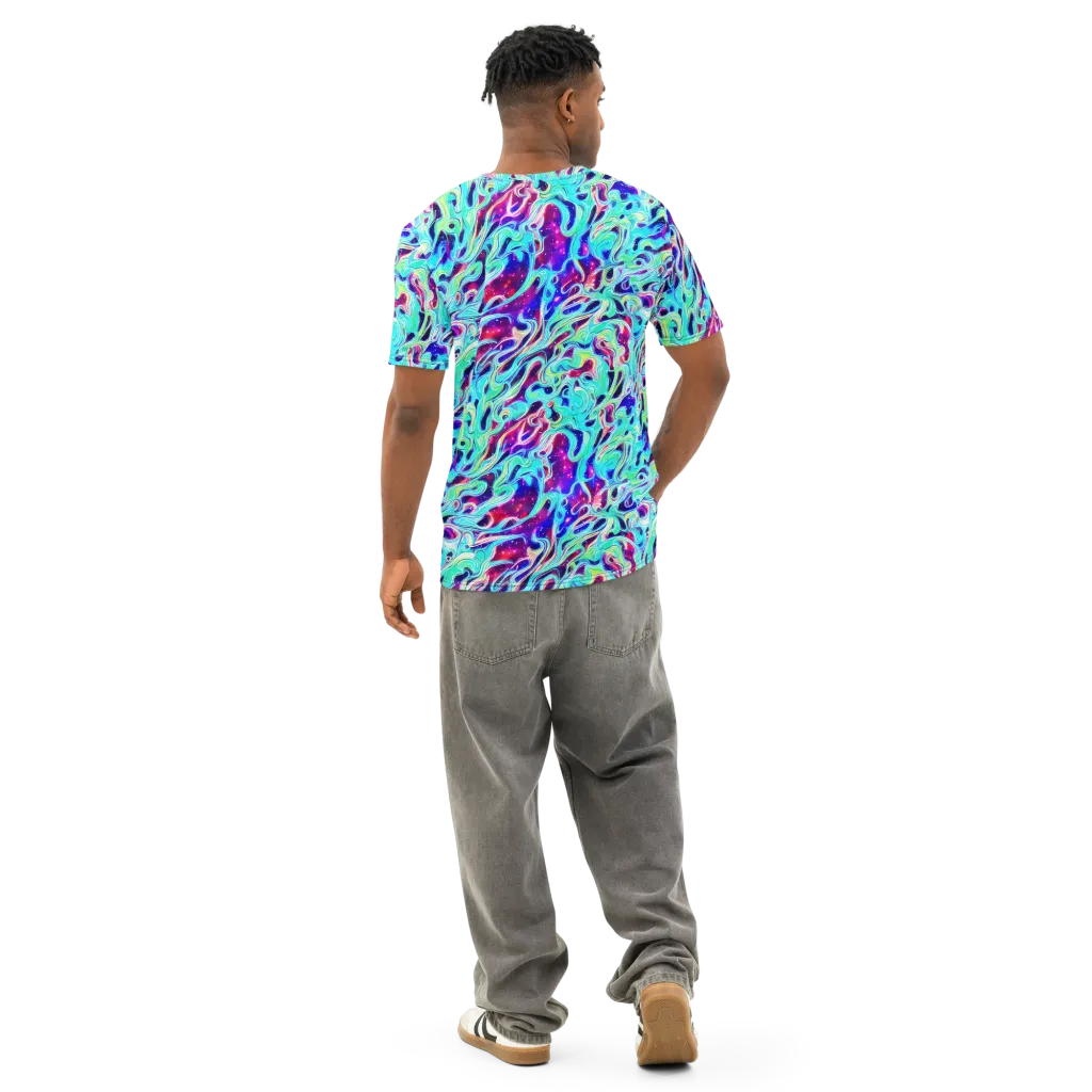 Quantum Ripple on Men's Cotton Crew Neck T-Shirt — Back