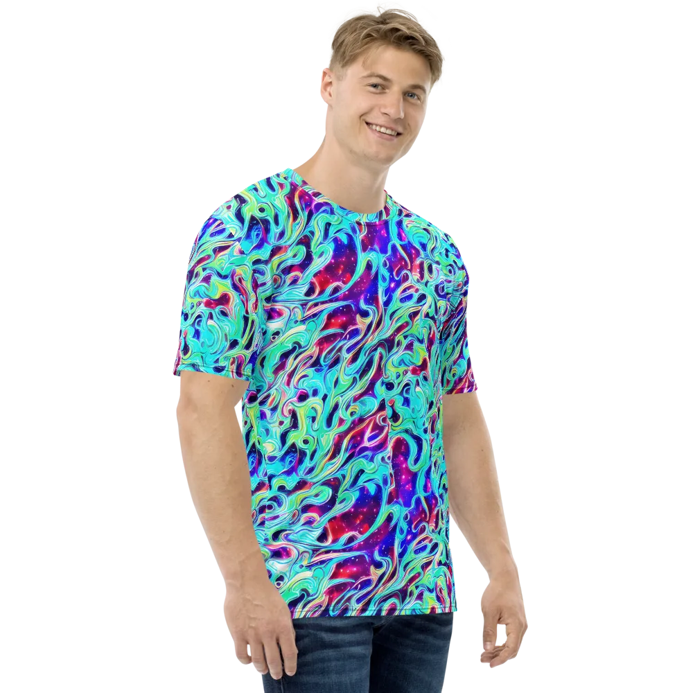 Quantum Ripple on Men's Crew Neck T-Shirt — Right