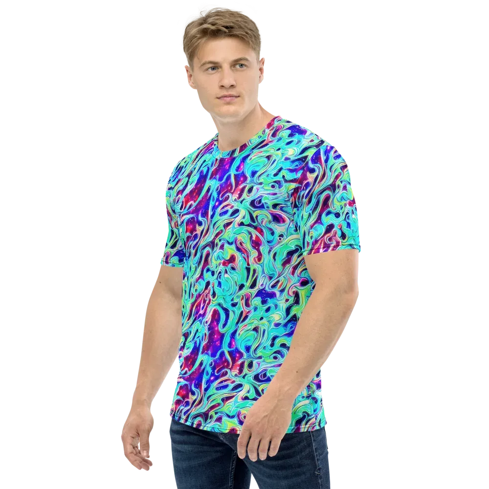 Quantum Ripple on Men's Crew Neck T-Shirt — Left