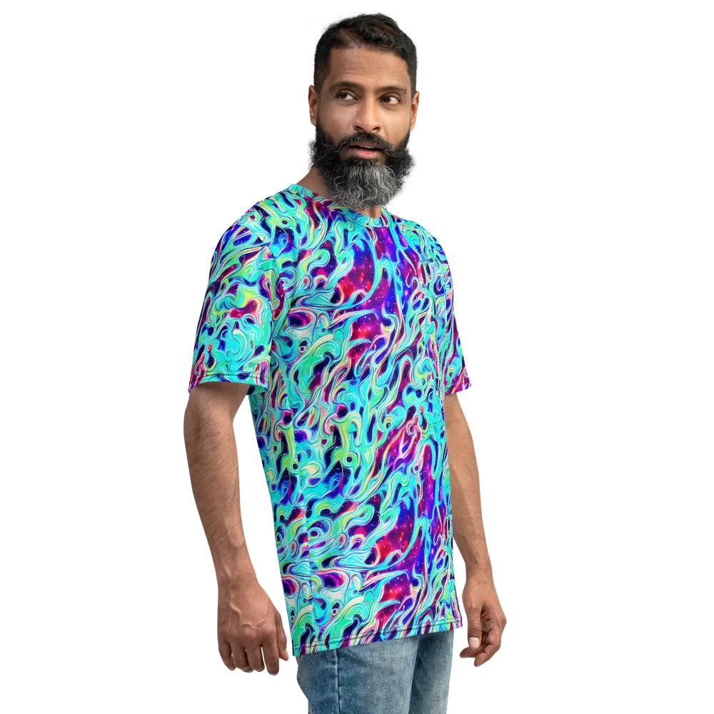 Quantum Ripple on Men's Crew Neck T-Shirt — Right