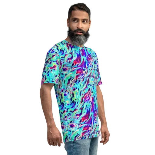 Quantum Ripple on a Men's Crew Neck T-Shirt