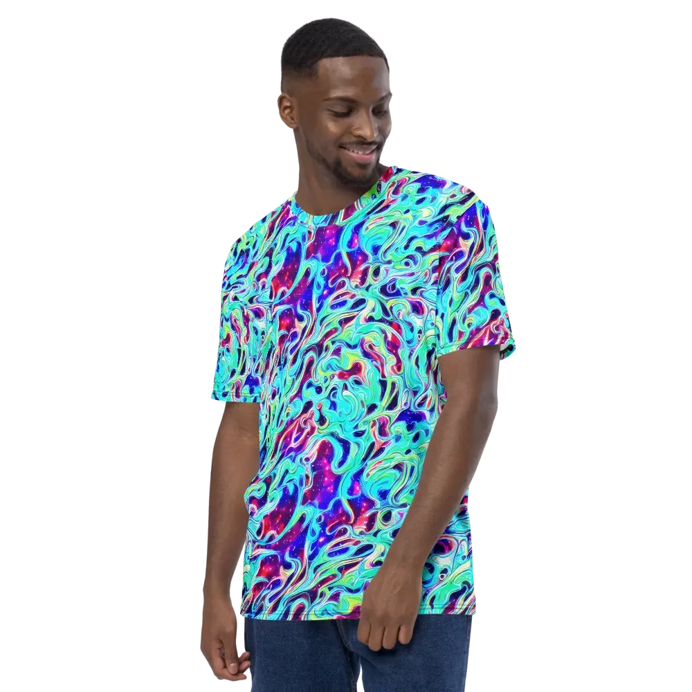 Quantum Ripple on Men's Crew Neck T-Shirt — Left