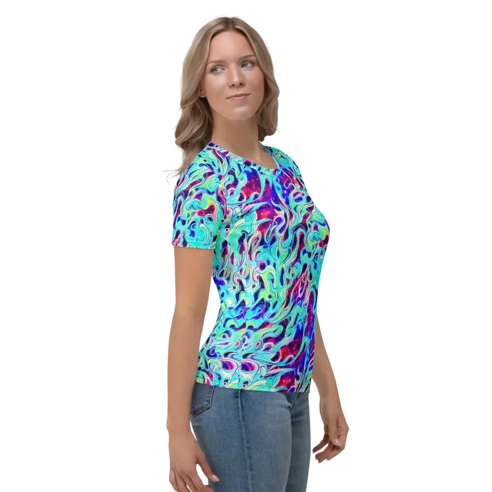 Quantum Ripple on Women's Crew Neck T-Shirt — Right