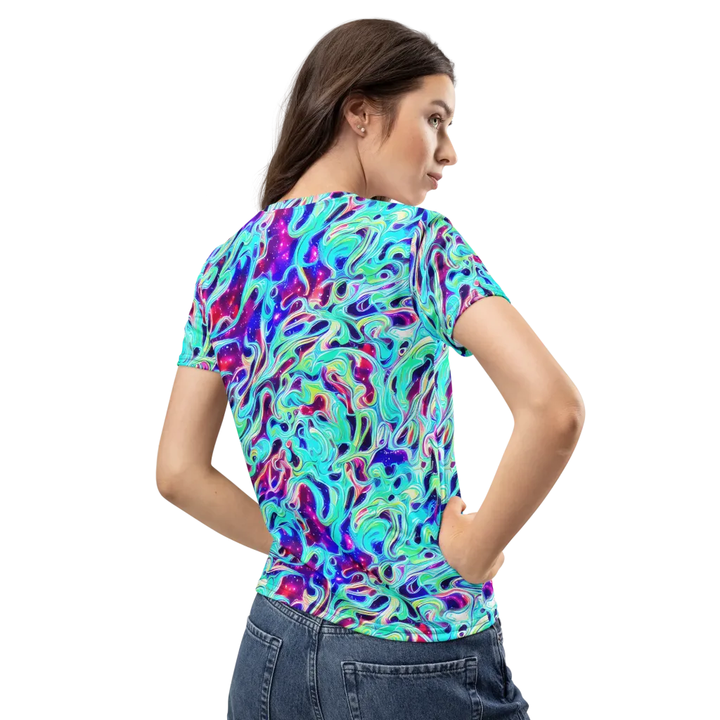 Quantum Ripple on Women's Crew Neck T-Shirt — Back
