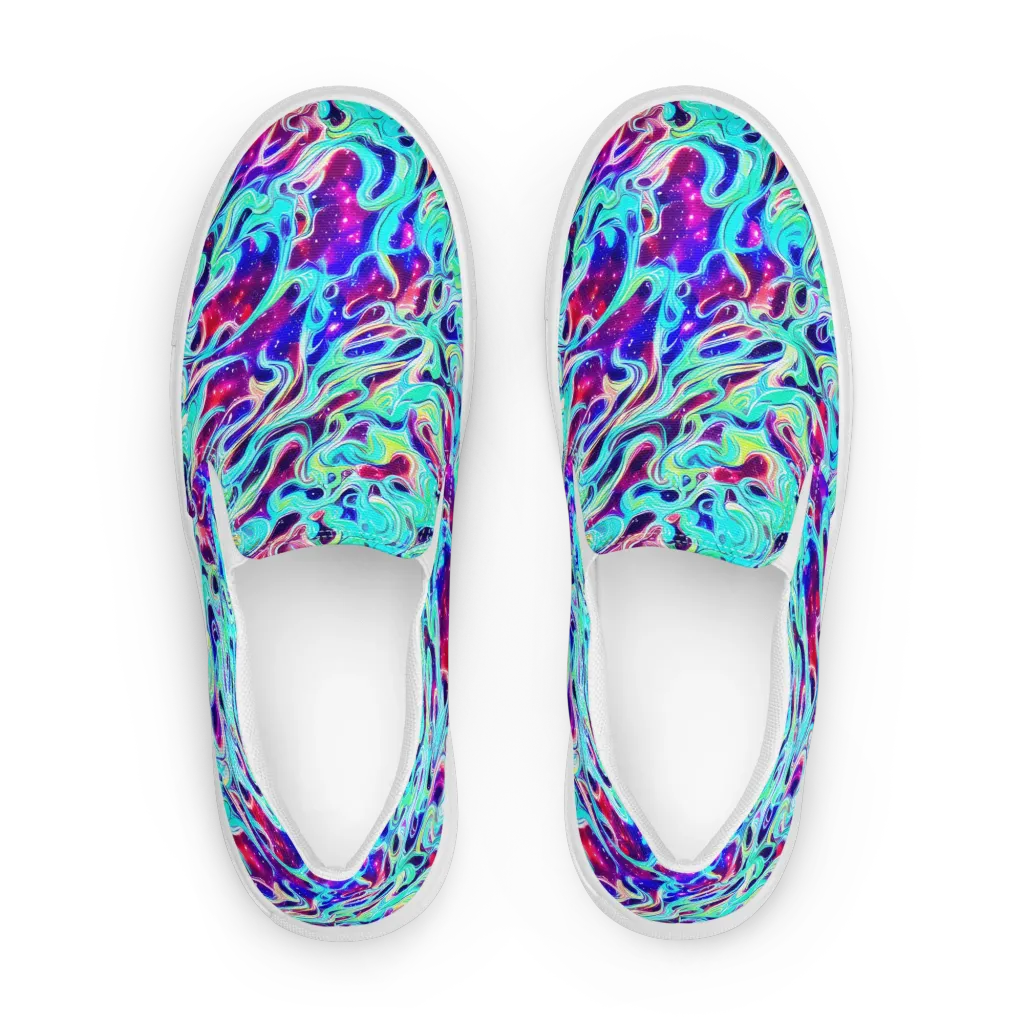Quantum Ripple on Men's Slip-On Canvas Shoes — Front